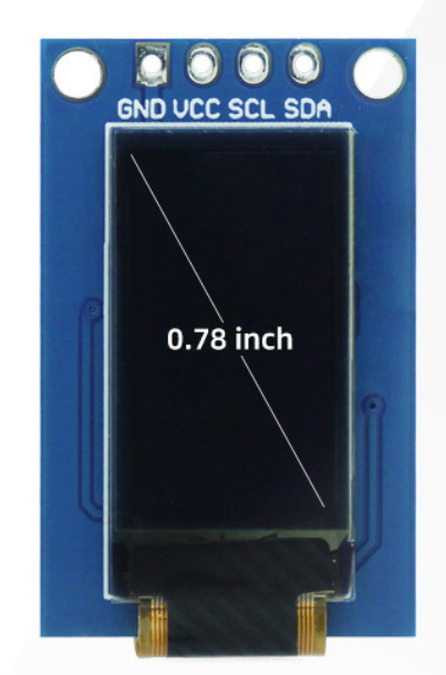 0.78 Inch 80x128 Dot Matrix OLED Module SH1107 COG I2C 2-Pin 3.3~5V -40~70℃