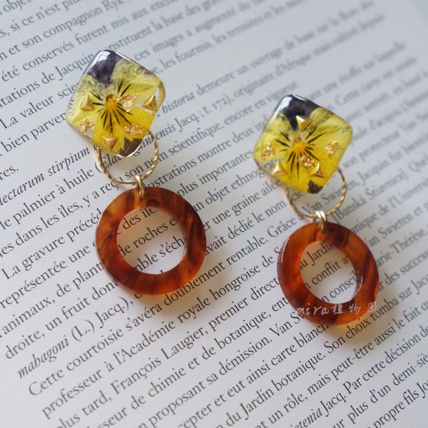 Dream Cats Pure 1cmx3cm Wedding Used 14K Gold Pearls Real Flowers Ear Studs