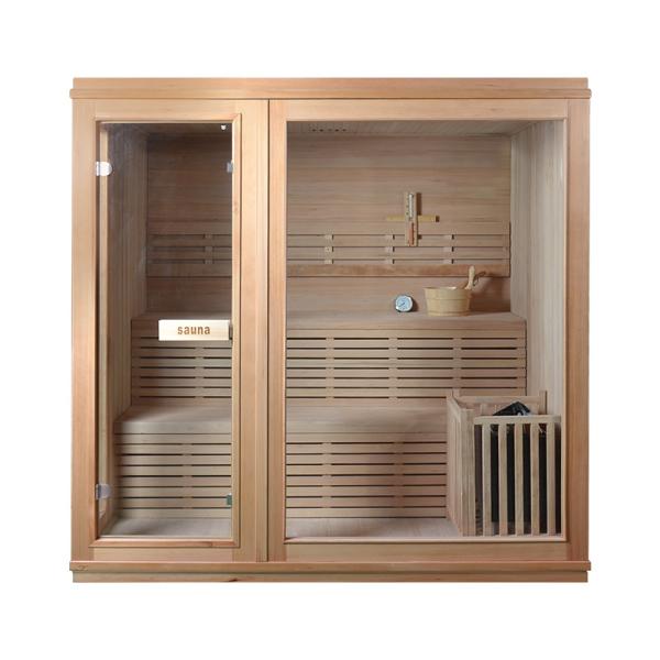 2021 New Design Canada Custom Hemlock Traditional NO EMF Steam Sauna Stove Solid Wood Traditional Sauna Room For Therapy