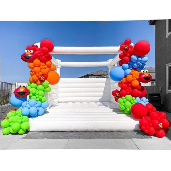 13x13 Venda comercial de PVC inflável casa de saltos branca salto castelo para crianças porta-vozes de casamento