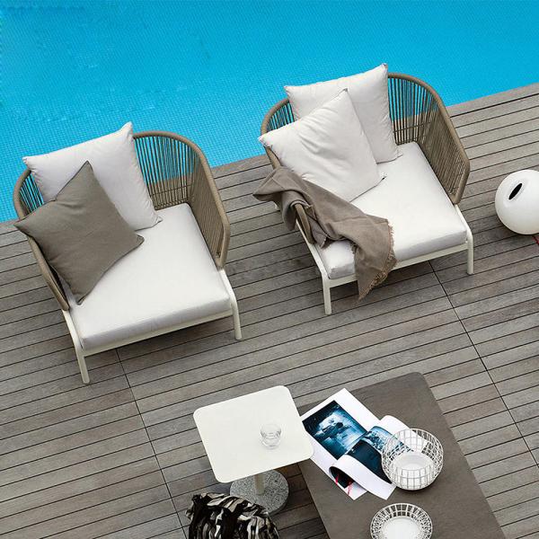 Garden Set Leisure Design Sea Beach Rope Furniture Outdoor Webbing Weaving Daybed for Pool