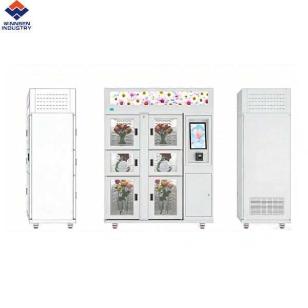 Winnsen Smart Flower Vending Machine with 19 inch LCD Humidification Cooling and Double Glass Auto-Close Door