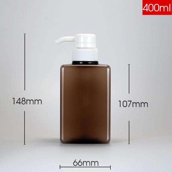 13.4oz 400ml Amber Plastic Shampoo Pump Bottles Travel Reusable Shampoo Containers For Shower