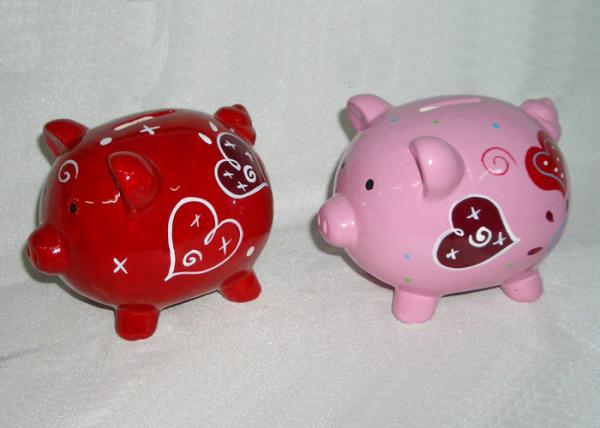 Valentine Day Gifts Ceramic Piggy Bank  Dolomite Customized Money Saving Box For Children