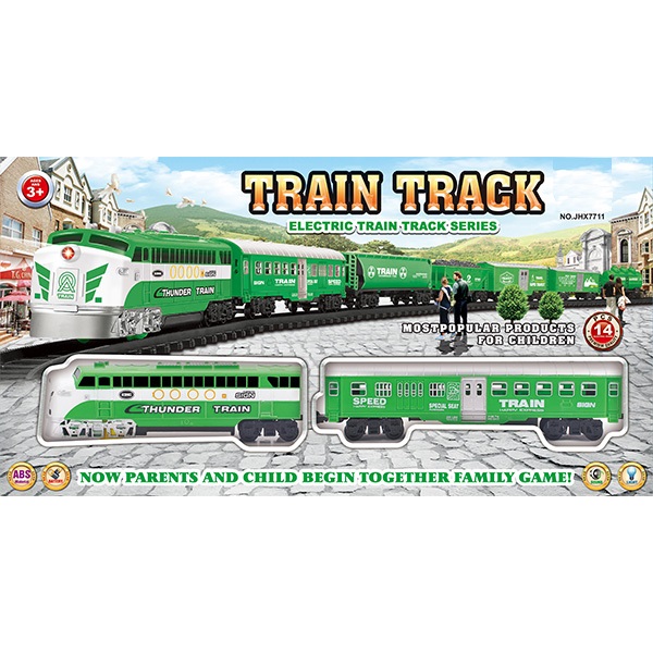 ABS Plastic Classic Battery Operated Train Track Set W / Lights Sound