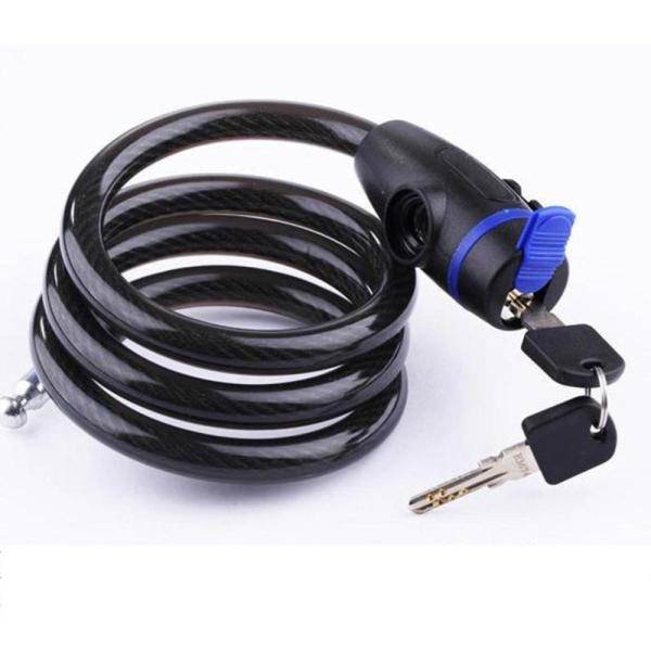 Anti-Theft Bike Security Lock Stainless Steel Cable Coil For Castle Motorcycle Cycle MTB Bike with 2 Key