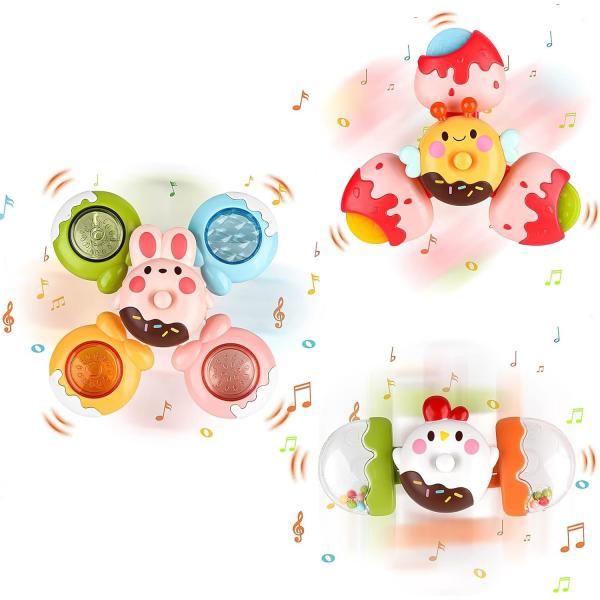 Gender-Neutral Baby Bath Spinner Toy for 2-4 Years Old Rotating and Detachable Sensory Gift