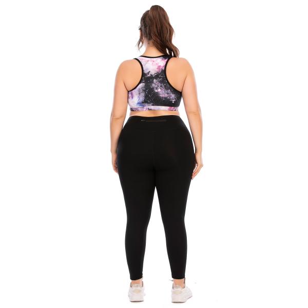 Womens Leggings And Sports Bra Plus Size Yoga Sets High Elastic Anti Pilling
