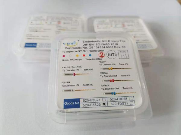 Medical F3 Niti Alloy Dental Rotary Files For Kids Root Canal Treatment