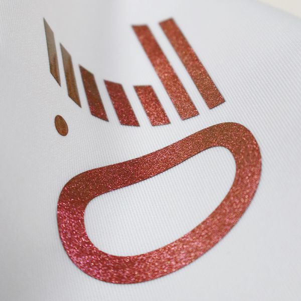 Custom Silicone Heat Transfer Labels with Glitter Washable for Garment