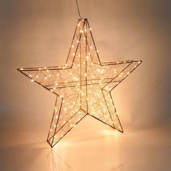 LED illuminated ironwork five-pointed star-shaped lamp, outdoor light show, commercial display, landscape, Christmas decoration supplies