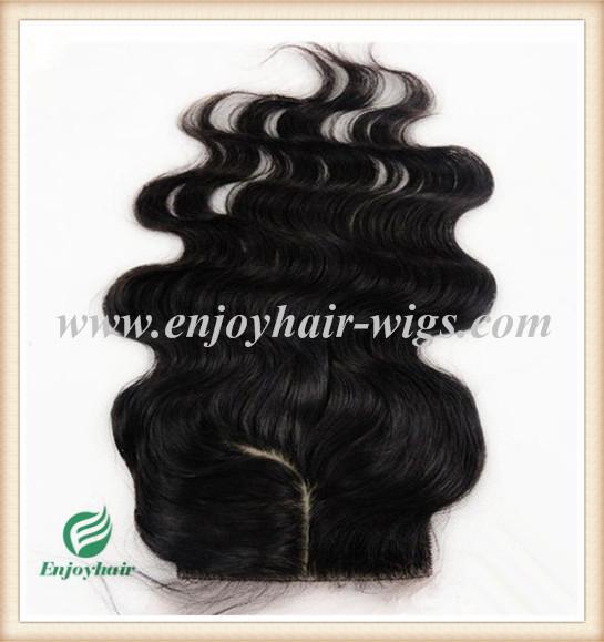 Silk top closure 4''x4'' peruvian virgin hair natural color,body wave 10''-24''J- part