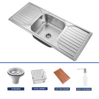 20 calibre de aço Single Bowl Drop In Kitchen Sink Com Drainboard