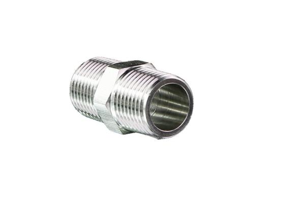 316 Stainless Steel Hex Nipples , 1/2 X 1/2 NPT Male Nipple