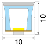 Outside Silicone LED Neon Flex 24VDC 5m Neon Light Strip 400lm/M