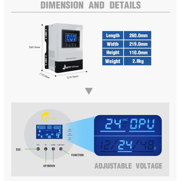 40A 60A 80A 100A MPPT Регулятор солнечной зарядки 10.6V*N Регулируемая полная защита