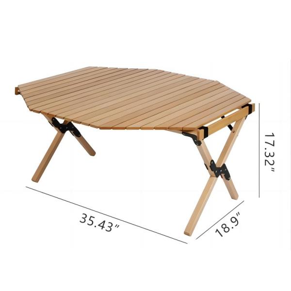 Folding Beech Wood Camping Table 90x90cm 30kg Capacity