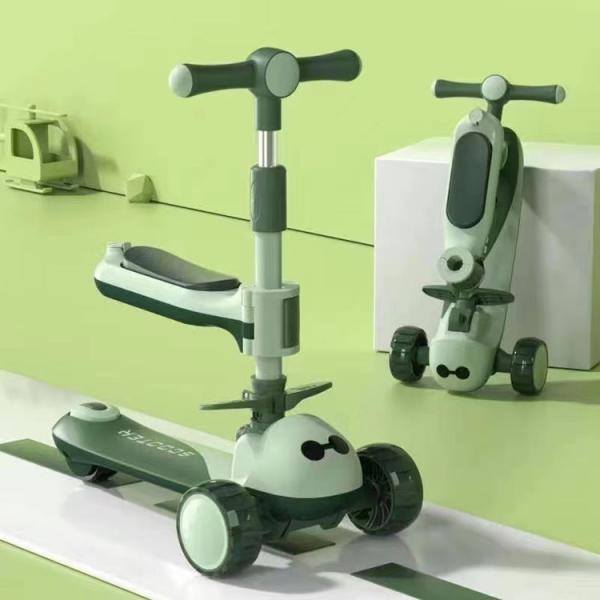 3 колеса ездить на складном большом колесе скутер автомобиль для детей Желтый Розовый Синий Нейтральный по полу