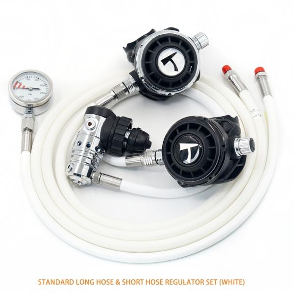 Balanced Scuba Sidemount Diving Regulator Set With Metal Pressure Gauge