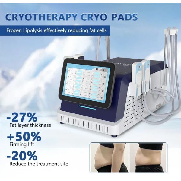 Portable 2 in 1 Fat Freezing EMS Cool Device with 4 Handles for Cellulite Reduction and Minus 10 Degree for Beauty Salon Use