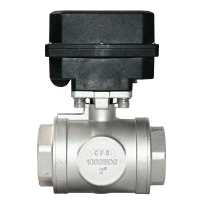 Etrany 3-Way SS304 Electric Actuated Ball Valve 2'' Motorized Ball Valve 12-24V