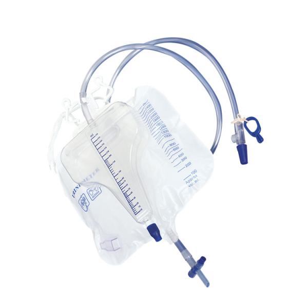 saco luxuoso da drenagem do coletor da urina 2000Ml nenhum dispositivo médico descartável cirúrgico da tomada