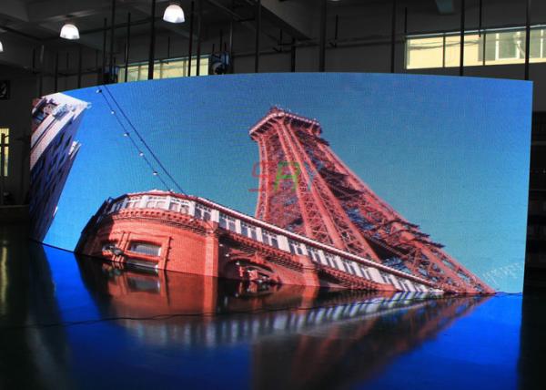 8,000nits Curved LED Screens IP65 P16 Static LED Display For Advertising