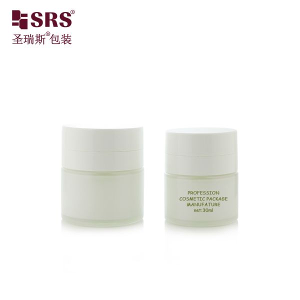 AB002 30ml 50ml Cute Luxury Glass Lotion Serum Bottle Replaceable Container Customization Painted Froested