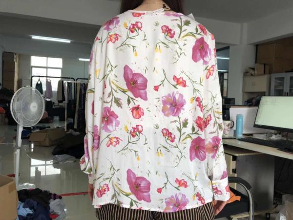 Long Sleeves Floral Print Shirt Womens 100% Viscose  Ladies Print Blouse