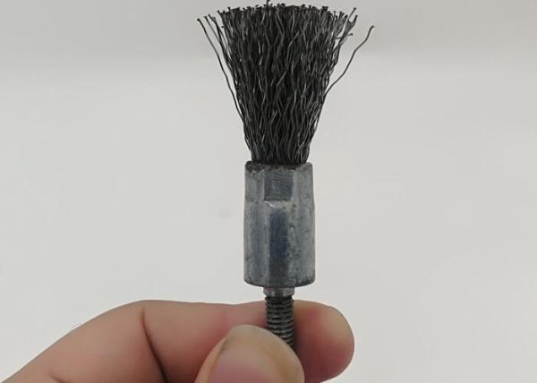 Heavy Duty 19mm OD Screw Shank Steel Wire Crimped End Brush for Paint Removal Tool