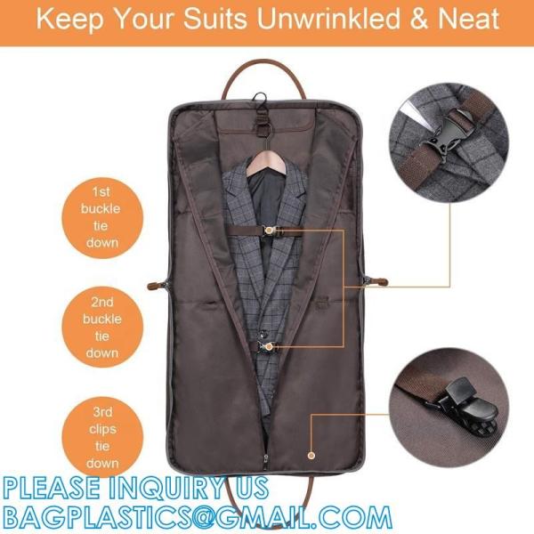 Gusseted Travel Garment Bag For Business, Foldable, Durable Thick Oxford Fabric Travel Suit Bag