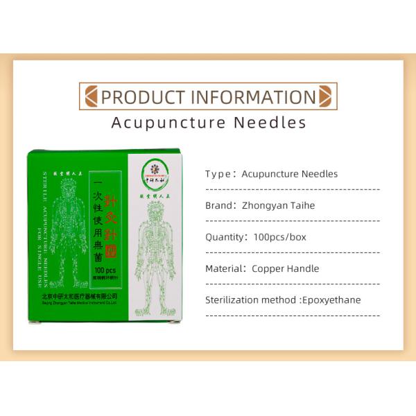 100pcs Zhongyan Taihe Disposable Acupuncture Needles Red Copper Ring Handle