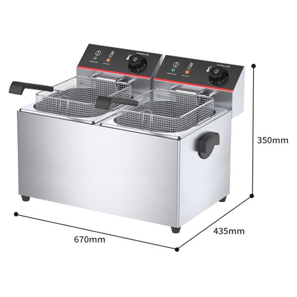 Stainless Steel Double Tanks 11L 11L Electric Deep Fryer for Chips and Fish Industrial