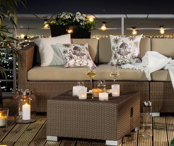 Hotel Poly Rattan wicker Patio Furniture Aluminium Outdoor Garden sofa sets