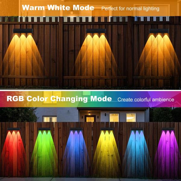 Solar LED Garden Light IP65 Waterproof RGB Outdoor Wall Mount