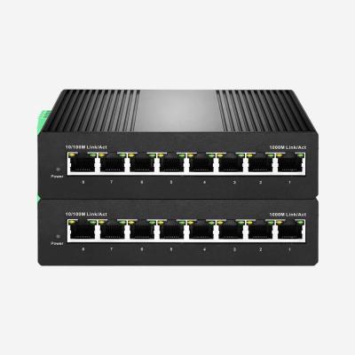 8 portas Industrial Gigabit PoE Switch não gerenciado 16Gbps 4K MAC Address Table