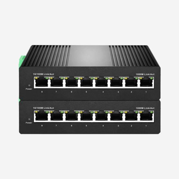 8 portas Industrial Gigabit PoE Switch não gerenciado 16Gbps 4K MAC Address Table