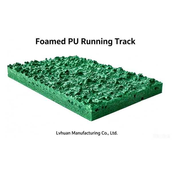 Eco Synthetic Running Track Low VOC Running Track System Green For LEED Schools