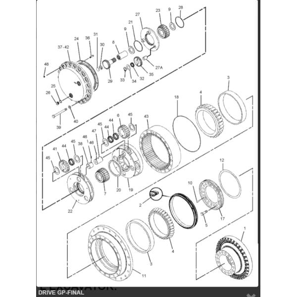 353-0608 2966146 2966303 2966145 Final Drive Assy For E374DL E374FL