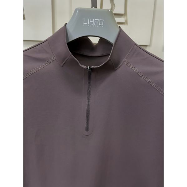 Men High Neck Short Sleeve Shirts Stretch Quick Dry and Breathable Fabric for Outdoor Sport T-shirt