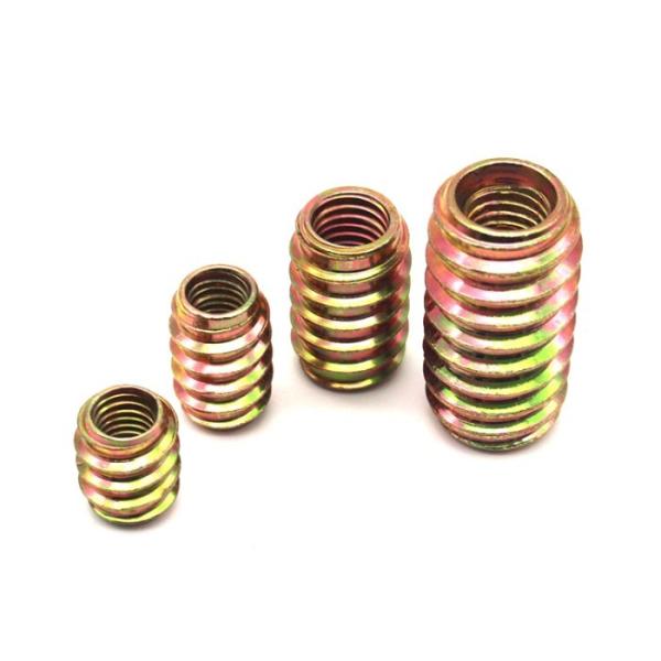 M6 M8 M10 Yellow Zinc Plated Steel Hex Socket Insert Nuts For Wood Furniture