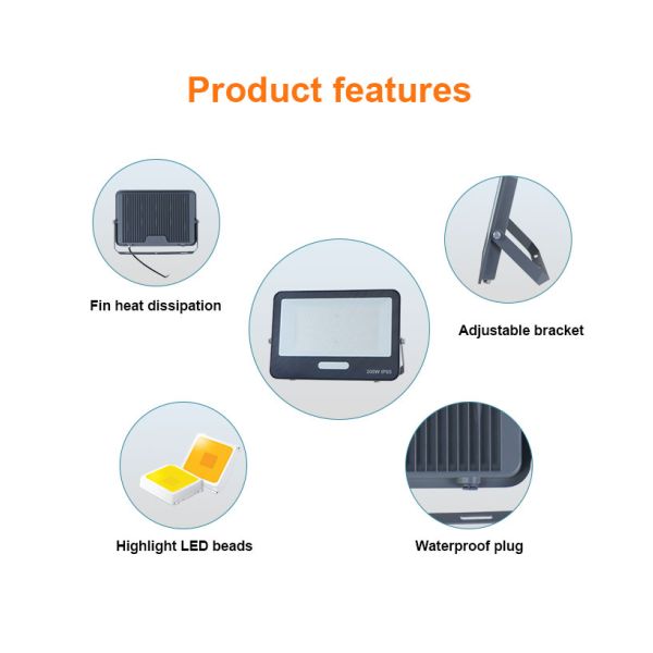 KCD Motion Sensor Outdoor Explosion Proof LED Flood Light 100W Smart Marine Garden Floodlight