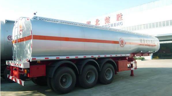 38000 Liters Fuel Stainless Steel Tanker Trailers For Loading Liquid 5 Compartments