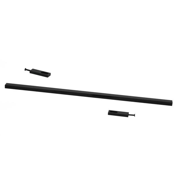 SGS Chrome Finish Black 3m Rod Rails For Wardrobe