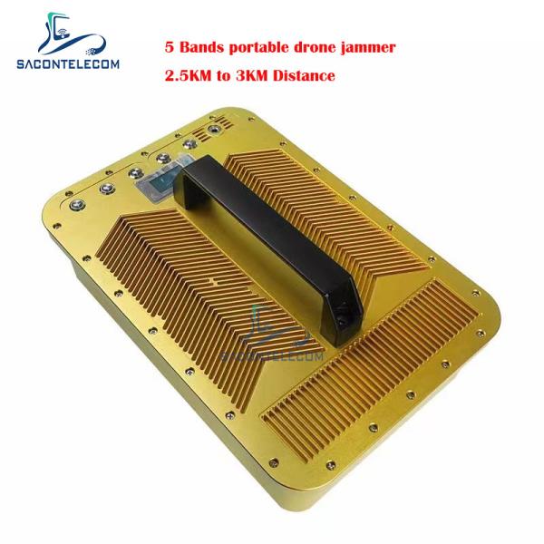 3KM 5 Bands 135W High Power Portable Drone Jammer Anti Drone Jammer Blocker for UAV Signal Disruption