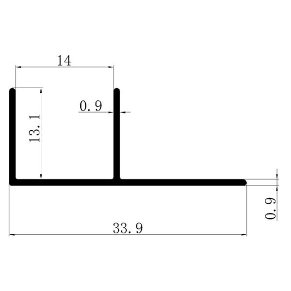 Thick 0.9mm Tile Trim Profiles Aluminum alloy 6063 T5 Bathroom Glass