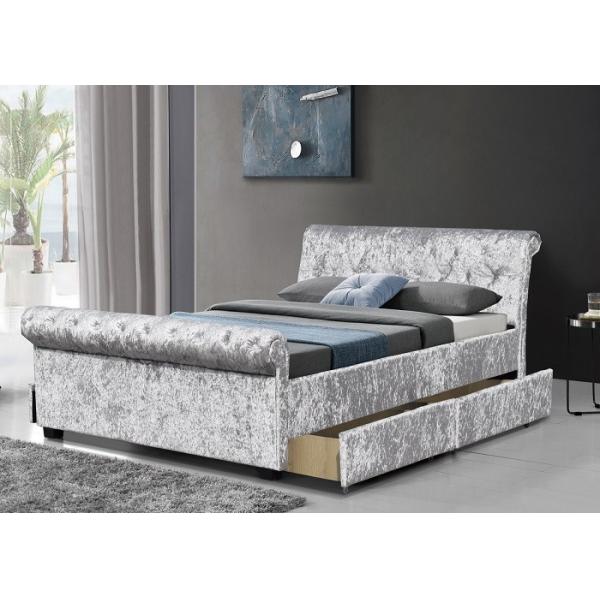 Upholstered Tufted Storage Bed Queen Size European Bedroom Customized