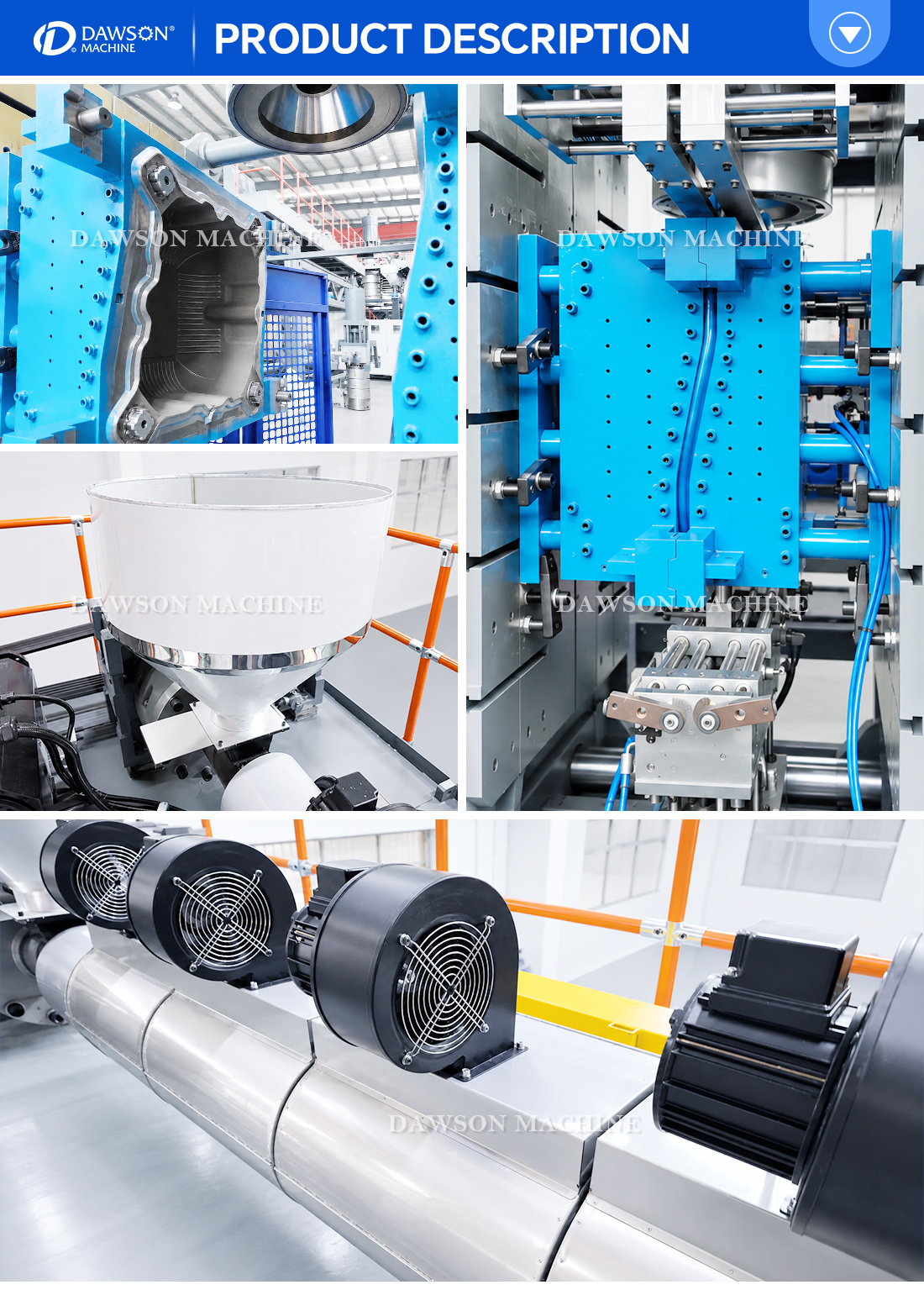 Automatic HDPE Extrusion Blow Molding Machine for Floating Cube Production with 200 kg/h Output