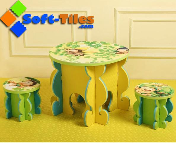 33-38Degree espuma Toy Eva Assemble Study Table Chair das crianças da costa C