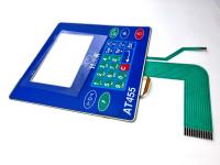 Panel de control de membrana flexible impermeable de tipo relieve para controlador de ensayo